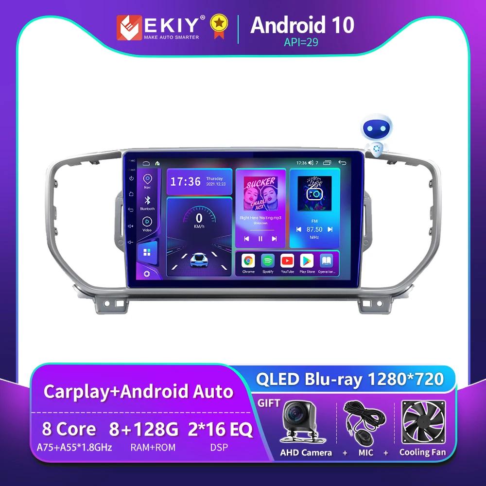 EKIY-T900 2 Din ȵ̵ 10 ڵ  Ƽ̵  ÷̾,  Ƽ KX5 2016-2018 GPS ׺̼ 4G DSP IPS  